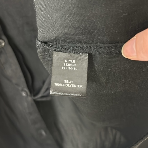 Current Air Black Button Up Lace Detail Long Sleeve Silky Top Blouse Large - Picture 4 of 7